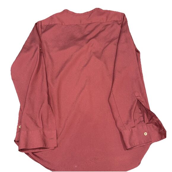 Calvin Klein Roll Tab Blouse M | Mauve Zip Pocket - Picture 9 of 9
